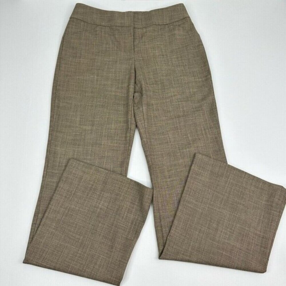 Tahari Arthur S. Levine Womens Flare Dress Pants Taupe Brown Textured Size‎ 4